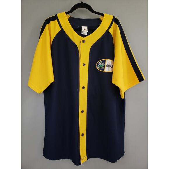 Notre Dame Authentic Baseball Riddell Jersey Irish Embroidered Vintage Button XL - Picture 1 of 6